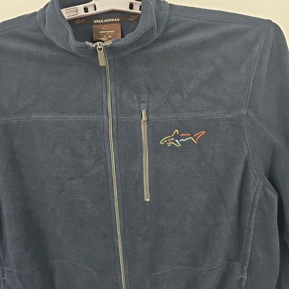 Greg Norman Men's Gray Medium Fleece Full Zip‎ Jacket Size M